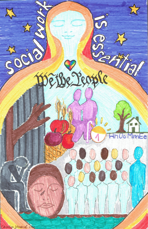 Art work titled "Social Work is Essential" 